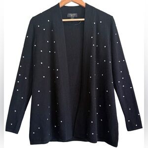 CHARTER CLUB 100% Cashmere Preppy Soft Lightweight Festive Sweater Cardigan SP